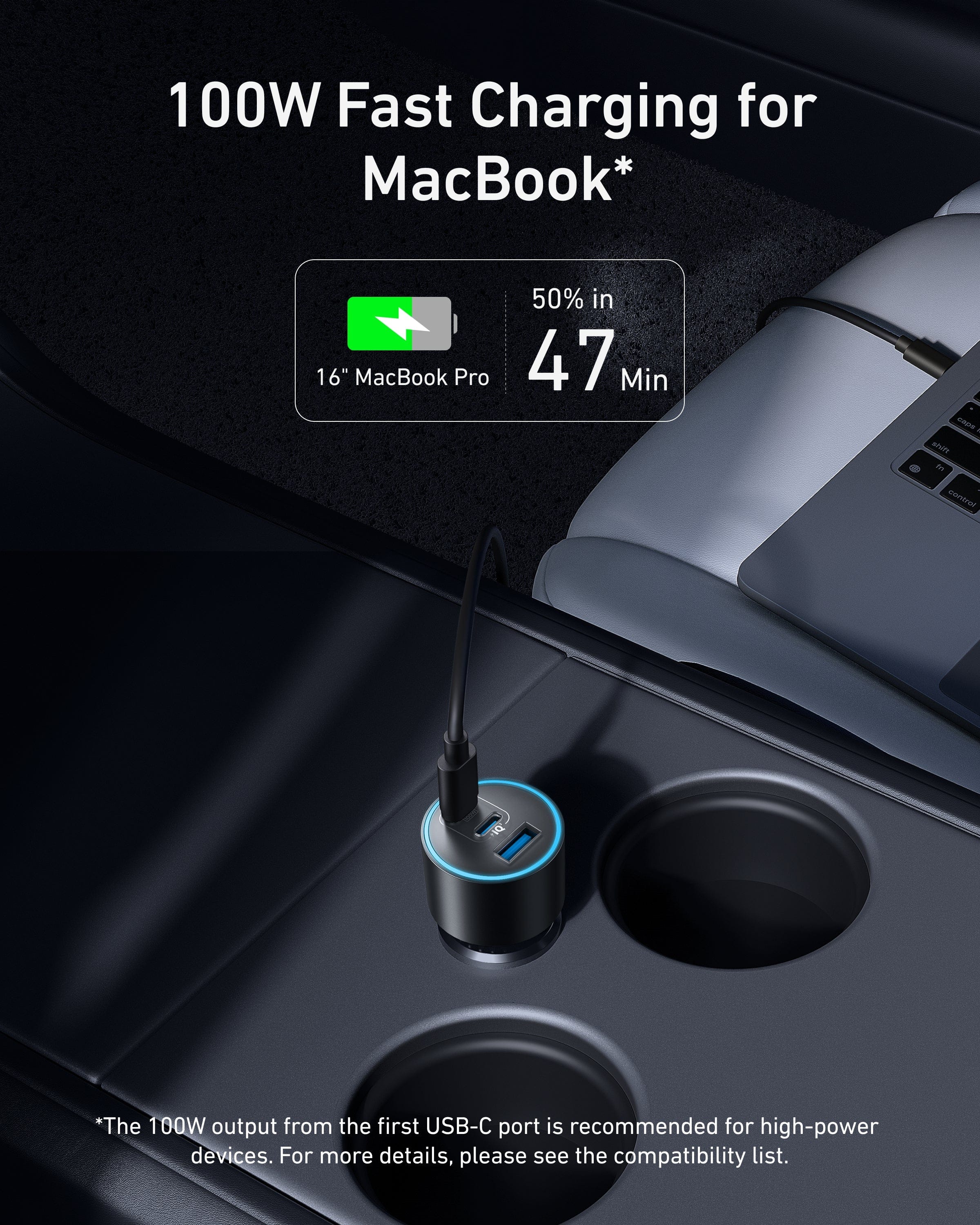 Anker Nano Car Charger (167.5W, 3 Ports) - Image 3