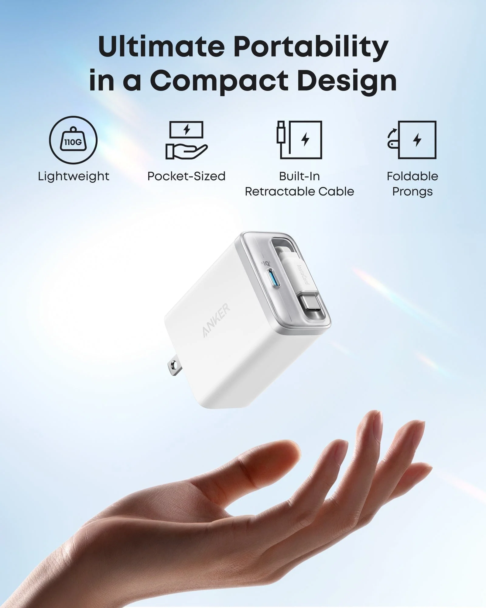 Anker Nano Charger (35W, Built-In Retractable USB-C Cable) - Image 3