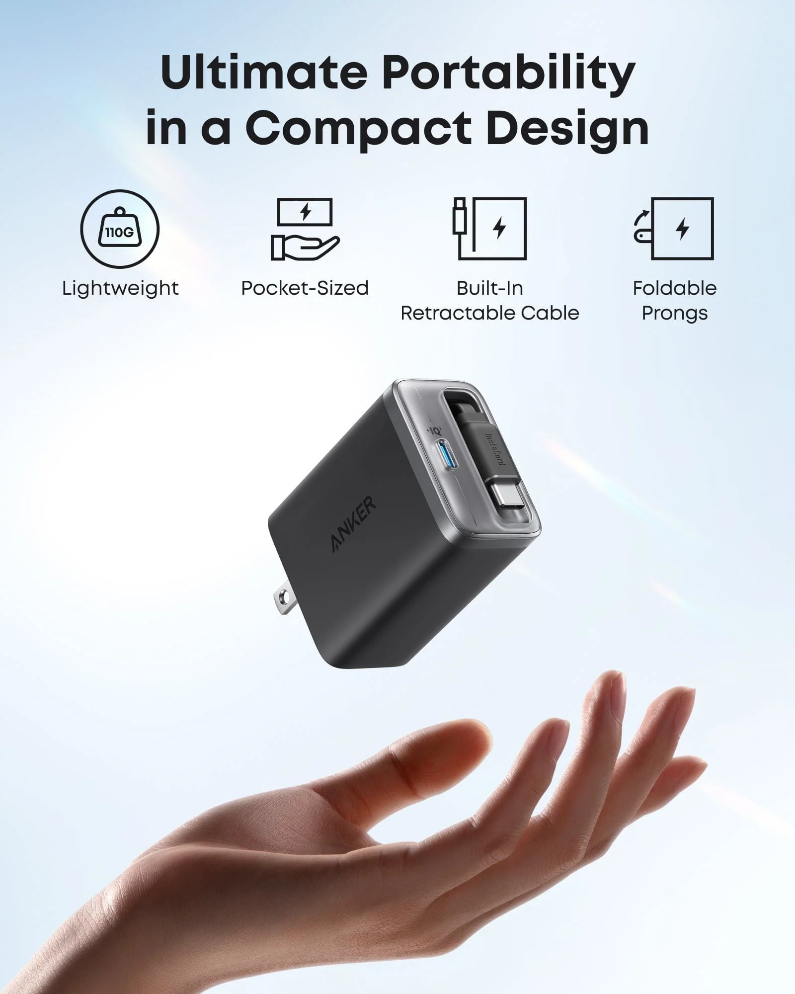 Anker Nano Charger (35W, Built-In Retractable USB-C Cable) - Image 9
