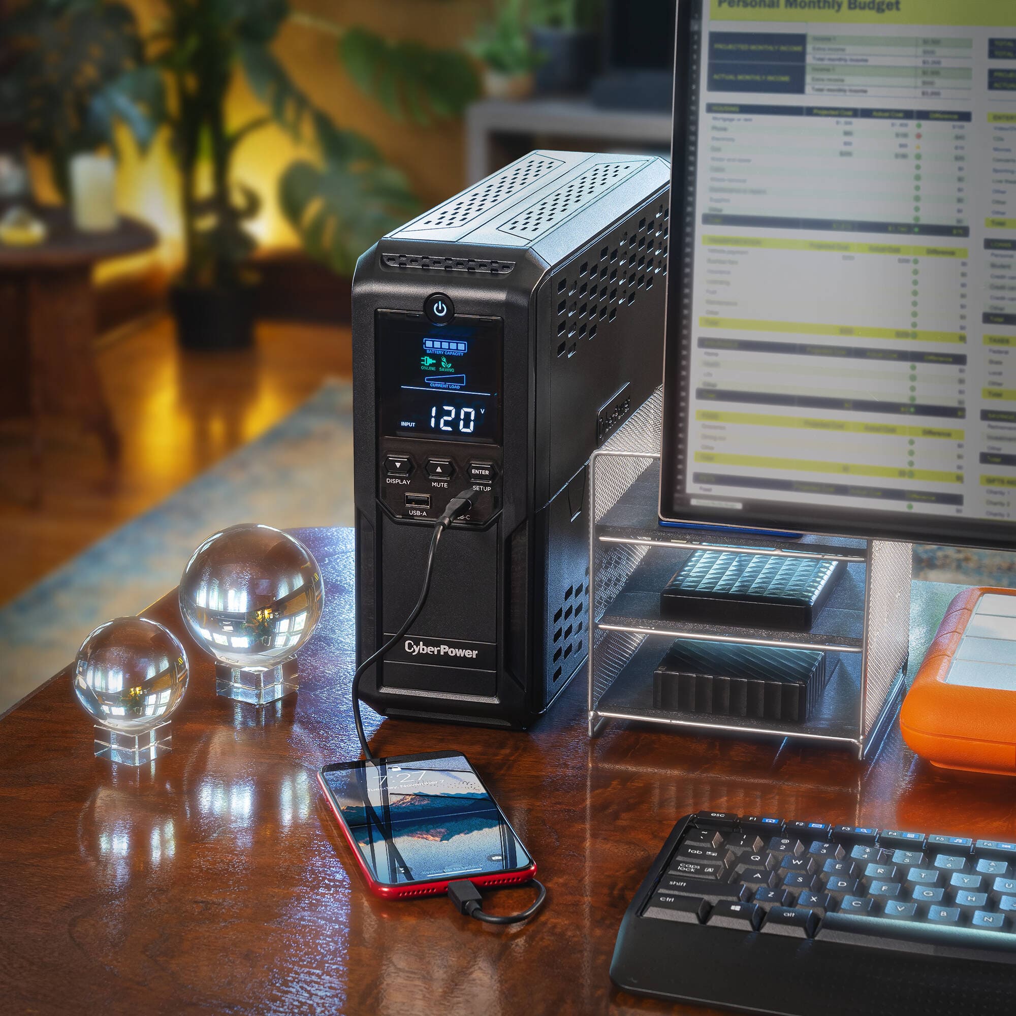 CyberPower CP1500AVRLCD3 Intelligent LCD Series 1500VA/900W, 12 Outlets, 2 USB Ports, AVR, Mini Tower UPS System, Black - Certified Refurbished - Image 6