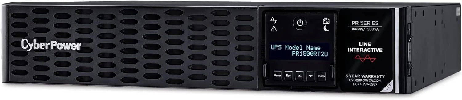CyberPower Smart App Sinewave UPS System, 1500VA/1500W, 8 Outlets, 2U Rack/Tower, RMCARD205 Pre-Installed - Certified Refurbished - Image 4
