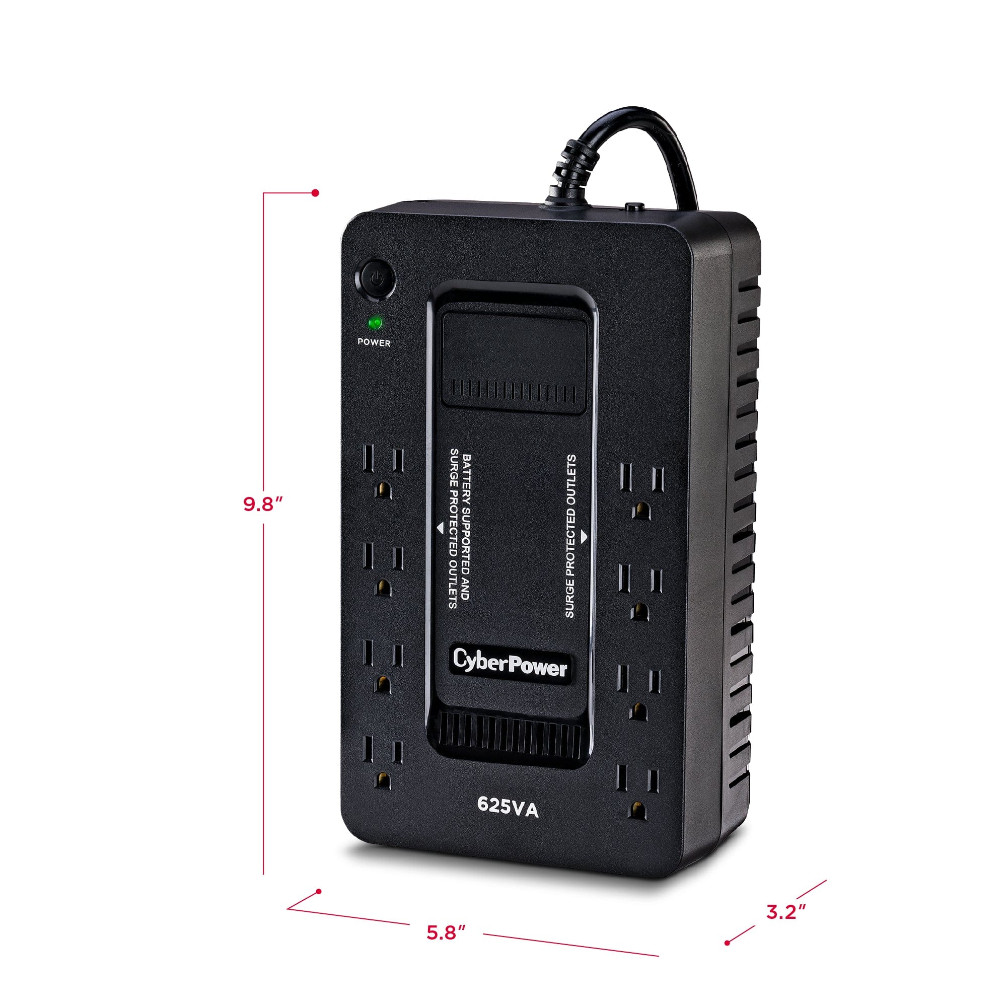 CyberPower XC625 625VA/375W 8-Outlet UPS, New Battery - Certified Refurbished - Image 4
