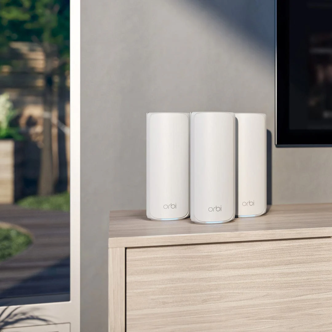 Netgear Orbi 770 Series RBE773 Tri-Band WiFi 7 Mesh System, 3-Pack (Router + 2 Satellites), 11Gbps, Covers Up to 8000 Sq. Ft., White - Image 8