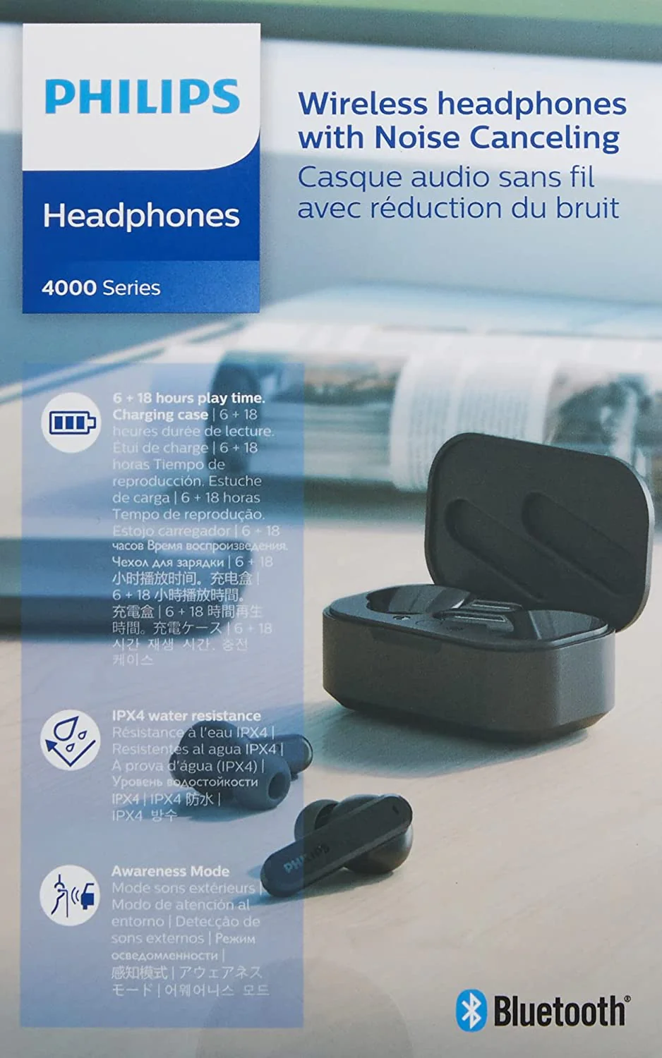 Philips True Wireless Headphones with Charging Case, Black - Image 6