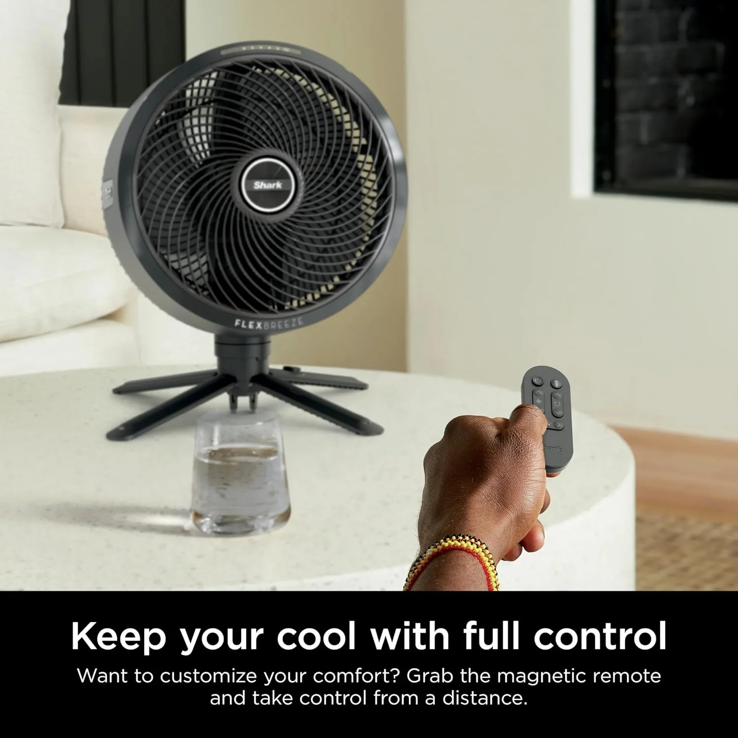 Shark FlexBreeze Indoor & Outdoor Fan with Pedestal & Tabletop, Portable, Remote, Quiet, Corded & Cordless, White - Open Box - Image 8