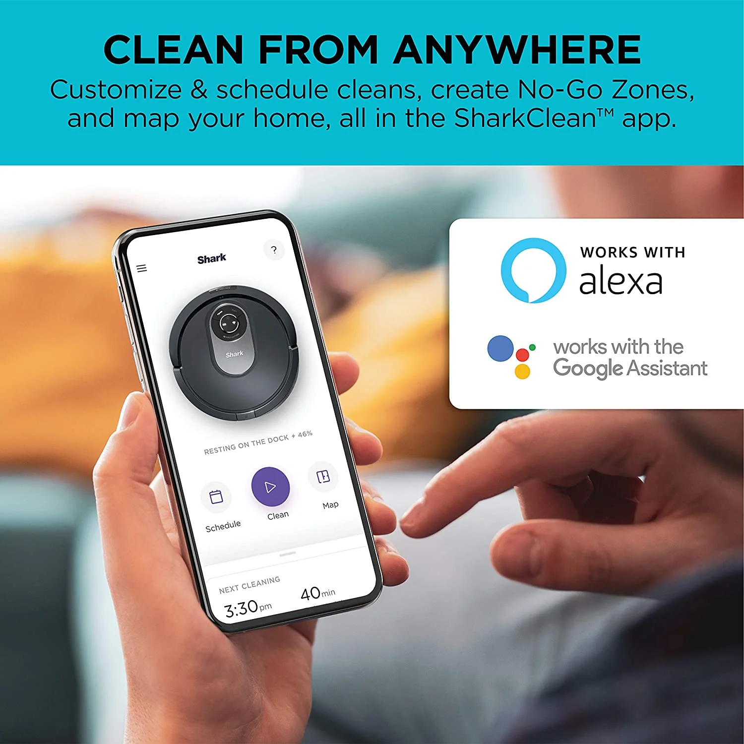 Shark Smart Mapping, Scheduling, Pet Hair Pick Up, Logical Navigation Carpet AI Robot Vacuum, Black/Silver - Open Box - Image 10