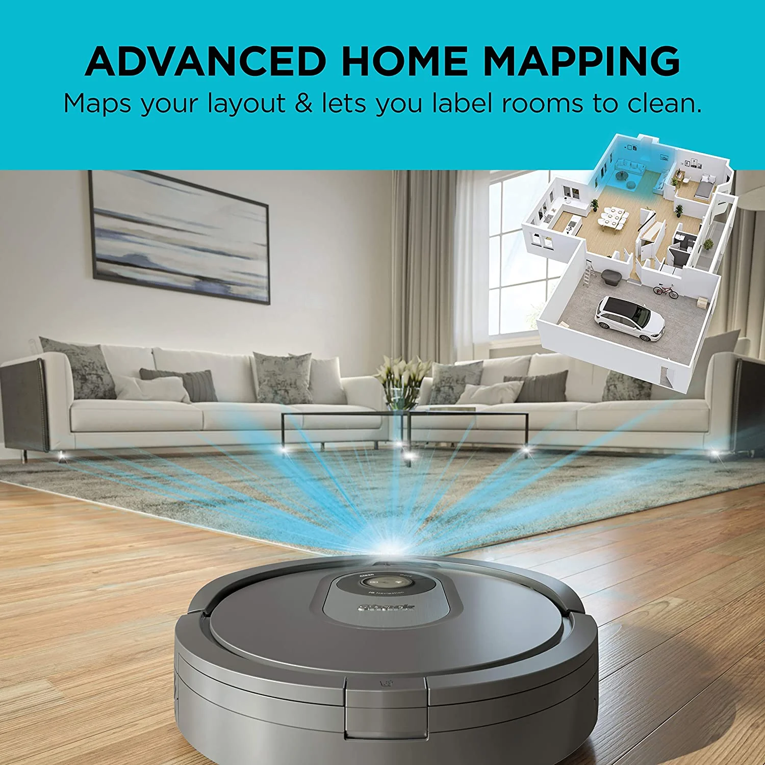 Shark Smart Mapping, Scheduling, Pet Hair Pick Up, Logical Navigation Carpet AI Robot Vacuum, Black/Silver - Open Box - Image 9