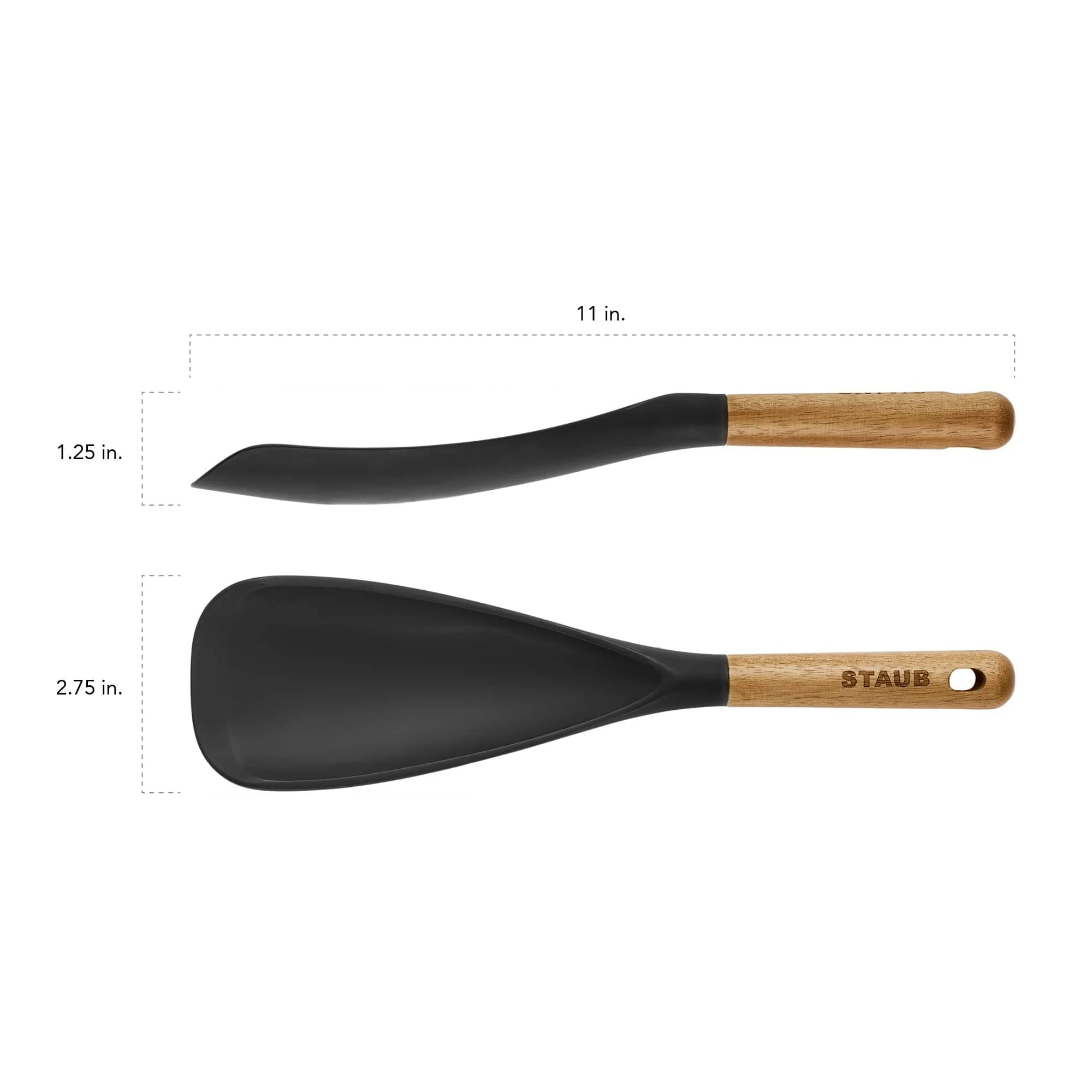 Staub Silicone with Wood Handle Cooking Utensil, Multi-function Spatula Spoon - Image 3