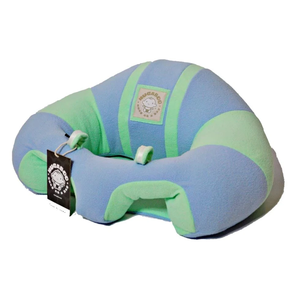Hugaboo Infant Sitting Chair, Portable, Washable Baby Floor Seat, Blue and Green - Image 3