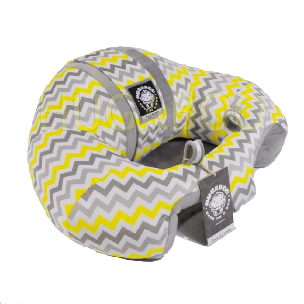 Hugaboo Infant Sitting Chair, Portable, Washable Baby Floor Seat, Yellow Chevron - Image 5