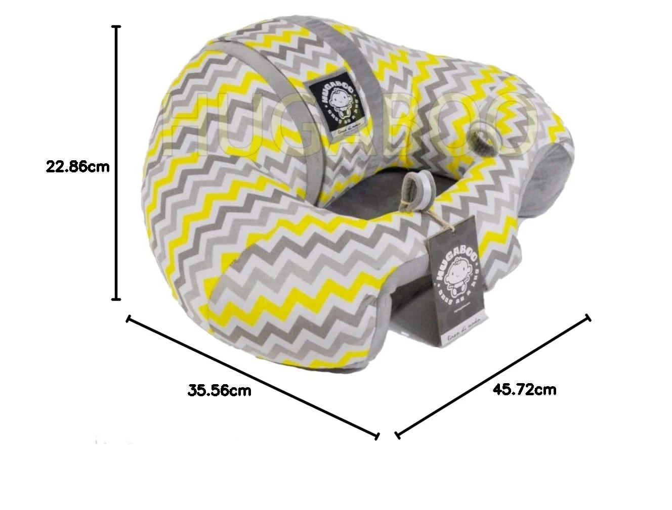 Hugaboo Infant Sitting Chair, Portable, Washable Baby Floor Seat, Yellow Chevron - Image 6
