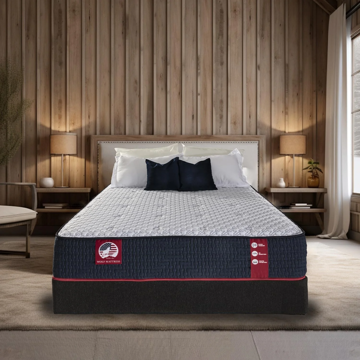 Wolf Mattress TwinXL 11-Inch Luna Memory Foam Hybrid Mattress, Plush Comfort, Medium Firm, Cool Touch, Anti-Microbial w/ Pocketed Coil System - Image 10